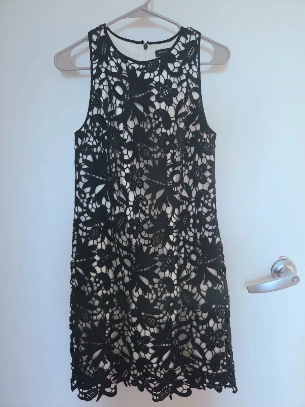 Banana Republic Black and White Dress, with Lace and Pockets